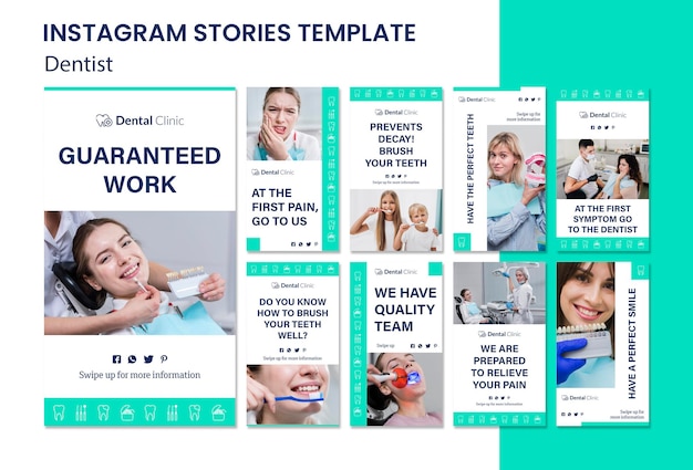 Kostenlose PSD zahnarzt instagram geschichten vorlage