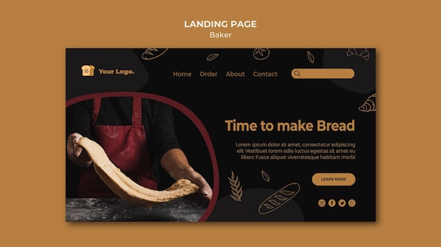 Kostenlose PSD zeit, eine brot-landingpage zu erstellen