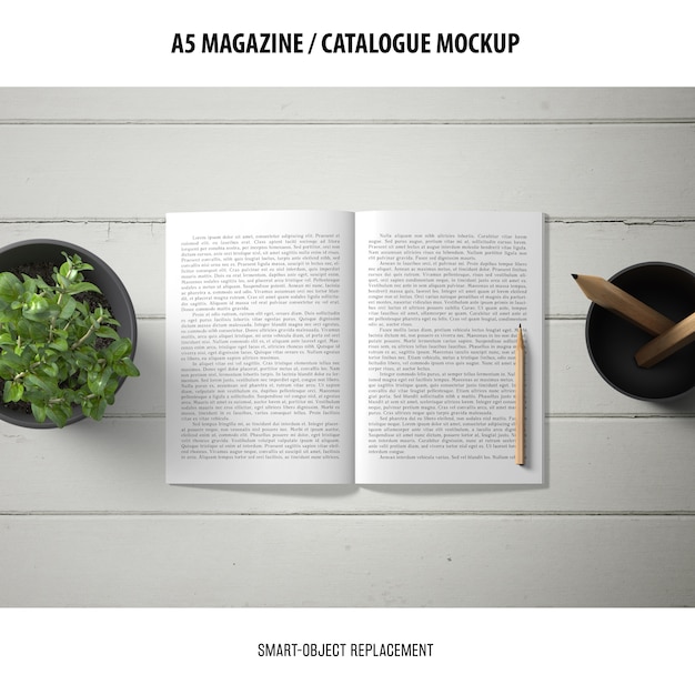 Kostenlose PSD zeitschriftenkatalog mockup