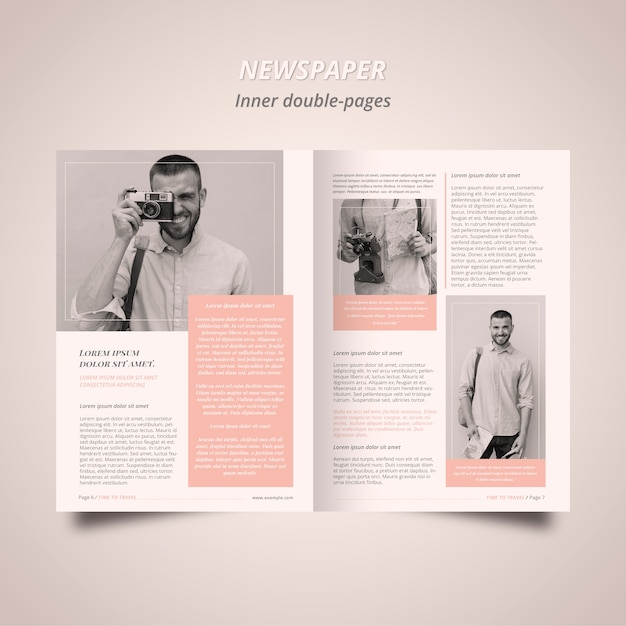 Zeitungsartikelvorlage mit Fotograf