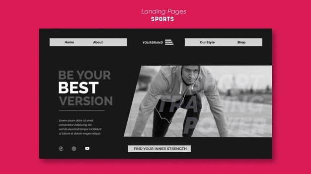 Zielseite für Sportanzeigenvorlagen