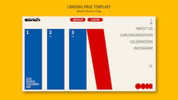 Kostenlose PSD zielseite zur feier des weltlehrertags