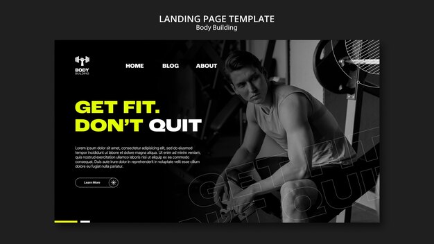 Zielseitenvorlage für Bodybuilding