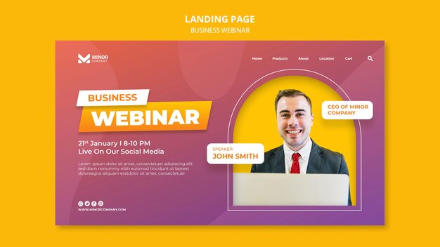 Zielseitenvorlage für Business-Webinare