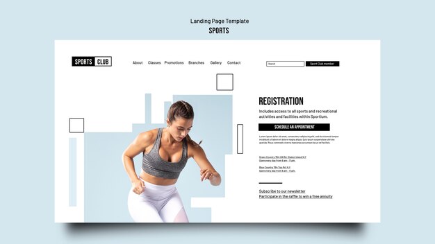 Zielseitenvorlage für das Sporttraining mit geometrischen Ausschnittformen
