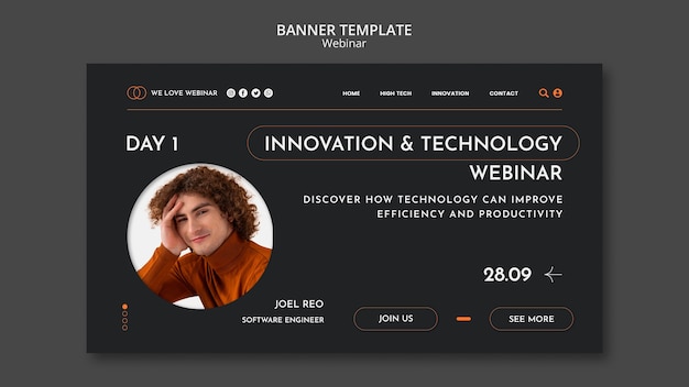 Zielseitenvorlage für das webinar-konzept