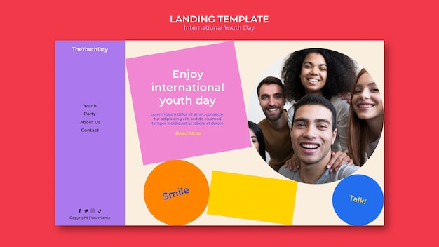 Zielseitenvorlage für den internationalen jugendtag
