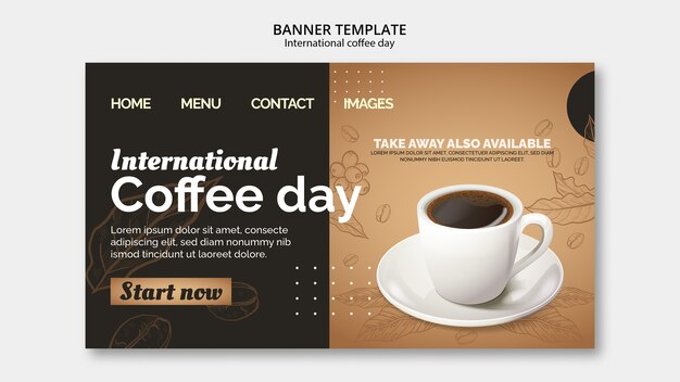 Zielseitenvorlage für den internationalen Kaffeetag