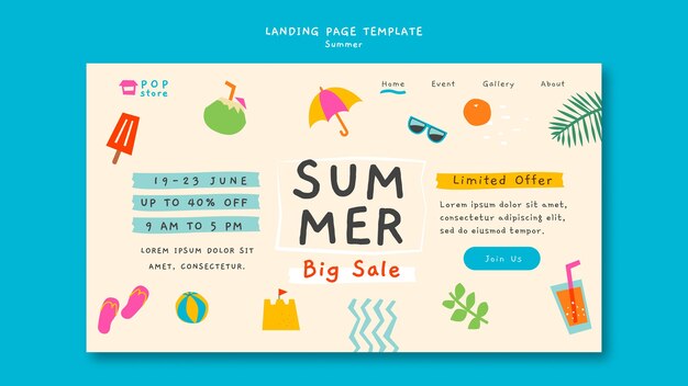Zielseitenvorlage für den Sommerurlaub