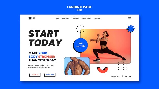 Zielseitenvorlage für Fitnessstudio und Fitness