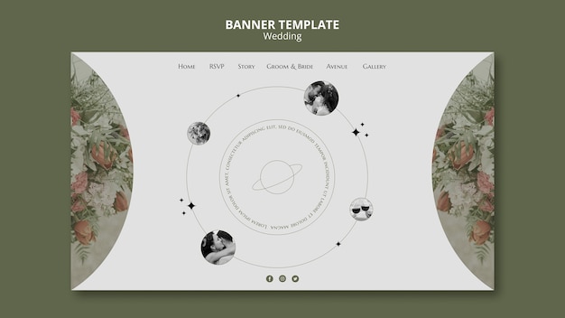 Kostenlose PSD zielseitenvorlage für hochzeitsfeiern