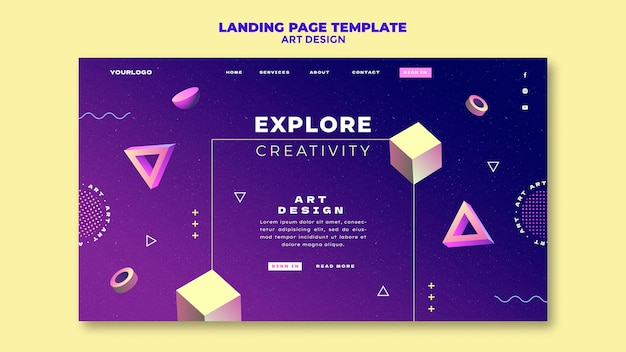 Zielseitenvorlage für Kunstdesign