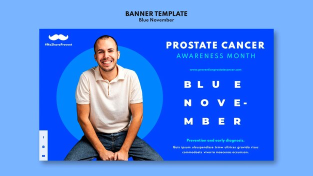 Zielseitenvorlage für Prostatakrebsbewusstsein mit blauen Details