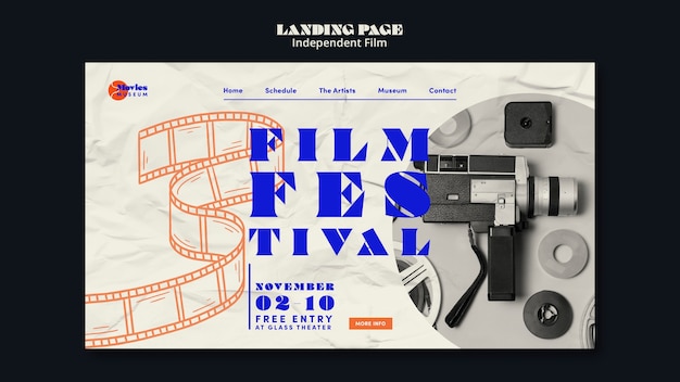 Zielseitenvorlage für unabhängige Filmfestivals