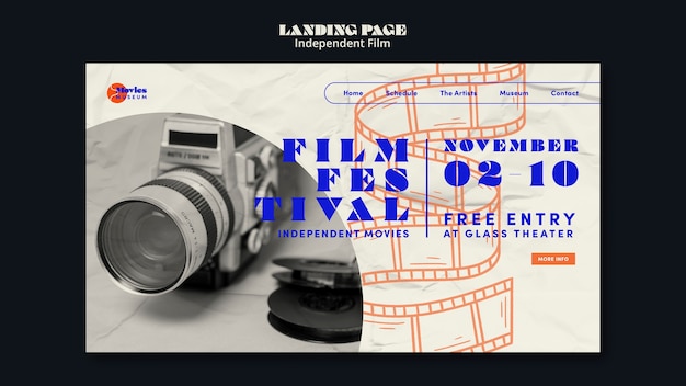 Zielseitenvorlage für unabhängige Filmfestivals