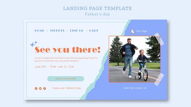 Kostenlose PSD zielseitenvorlage für vatertagsfeiern