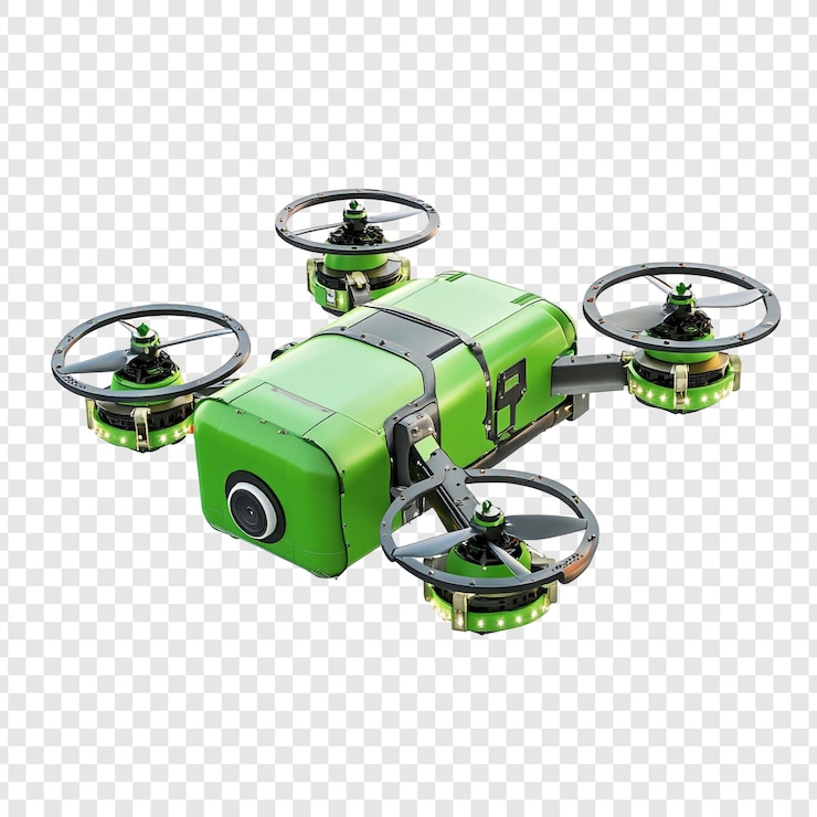 Kostenlose PSD zukunftsorientierte grüne lieferung drone luftansicht