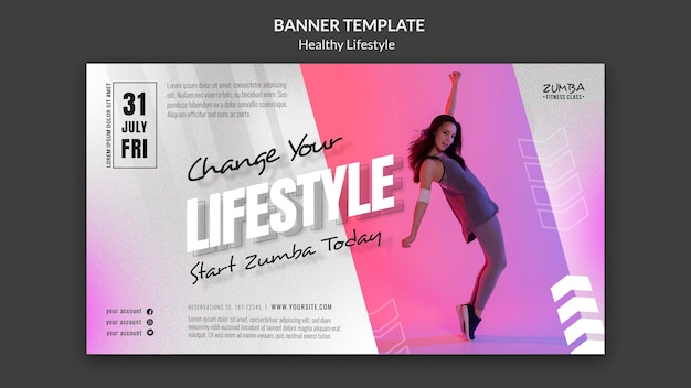 Kostenlose PSD zumba lifestyle-banner-vorlage