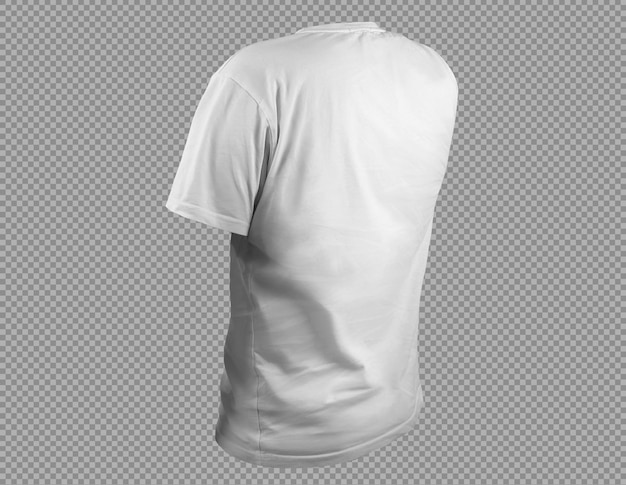 Kostenlose PSD zurück weißes t-shirt auf transparentem hintergrund