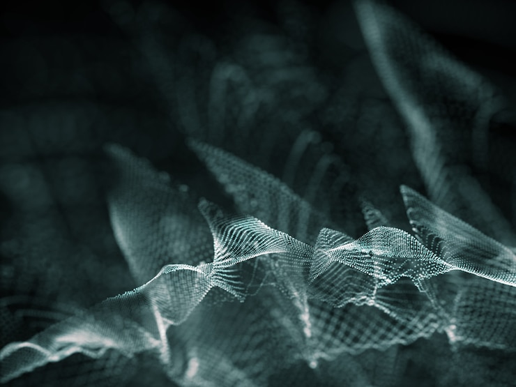 Gratis Foto 3d abstract background with cyber particles