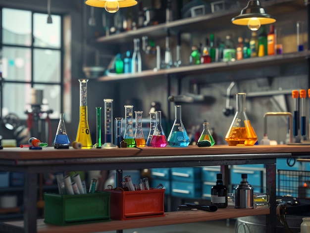 3D-gjengivelse av laboratorieglass