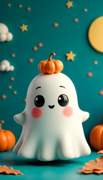 3D-illustrasjon av halloween-spøkelse