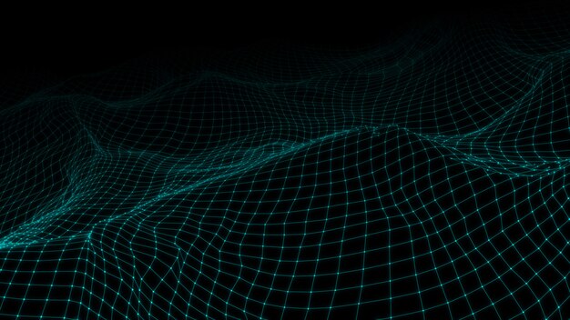 3D low poly illustration with connected lines and dots