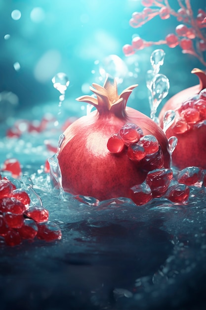3D-rendering av deilige sesongbaserte frukter