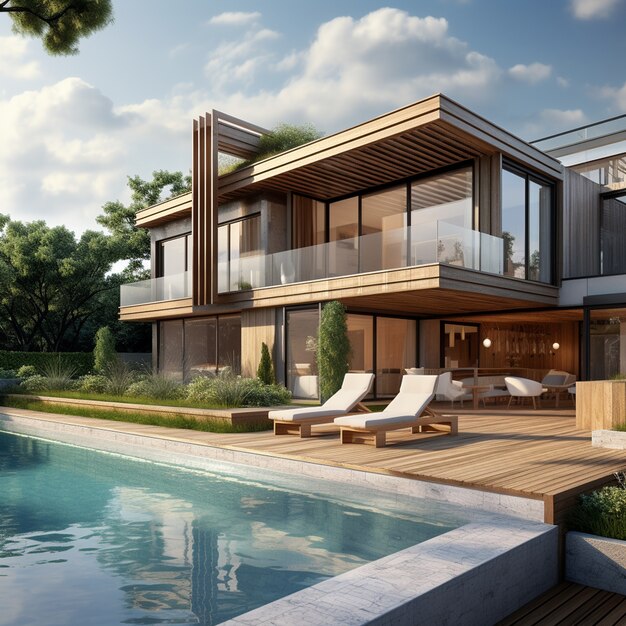 3D-rendering av husmodell