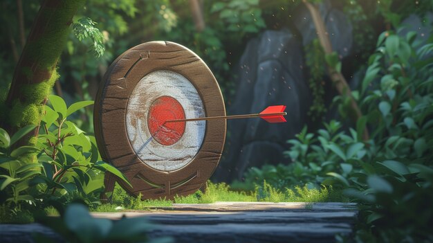 3D-rendering av pil som treffer målet