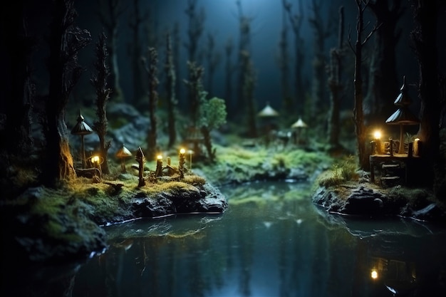 3d rendering of swamp landscape