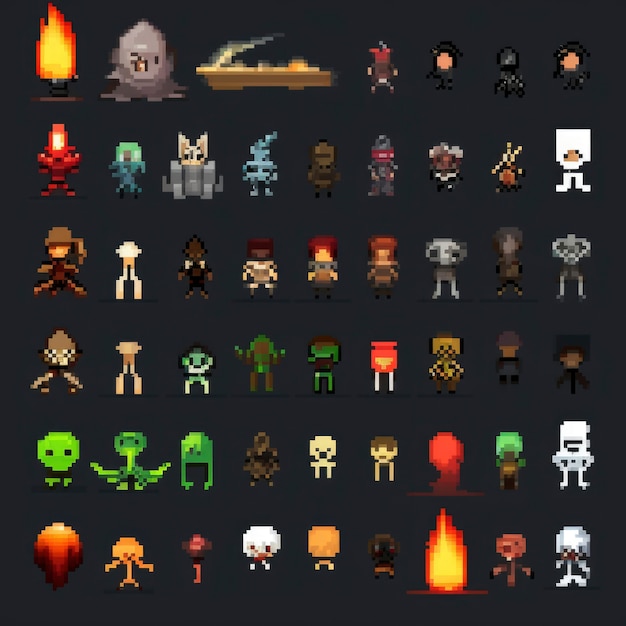 8-bits objects gaming assets