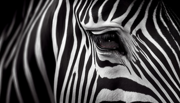 A close up of a zebra's eye and the eye is visible.