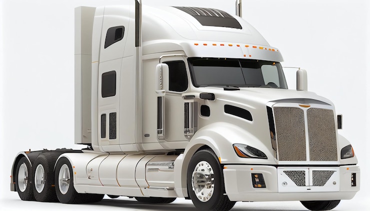 Gratis Foto a semi truck carrying cargo on a highway generative ai