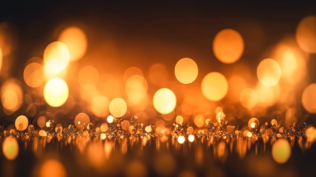 Abstract blurred golden background with bokeh generative AI