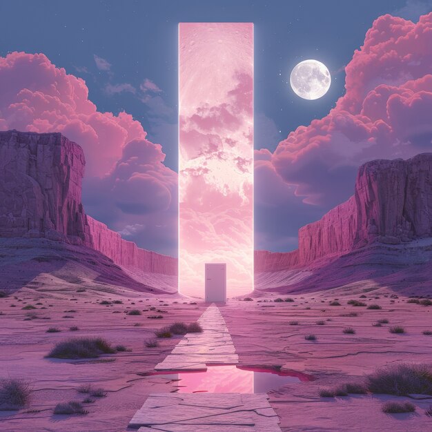 abstract fantasy landscape with color of the year purple tones