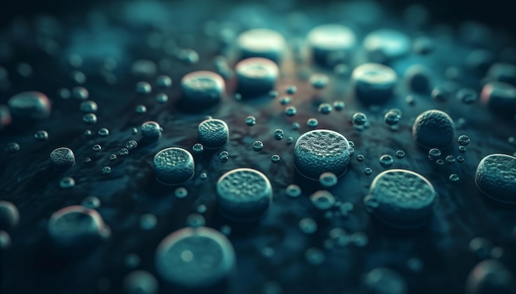 Gratis Foto abstract wet background blue drop macro magnification generated by ai