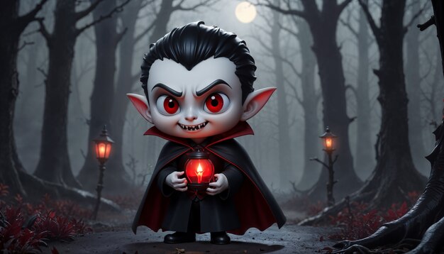 adorable halloween 3d character vampire