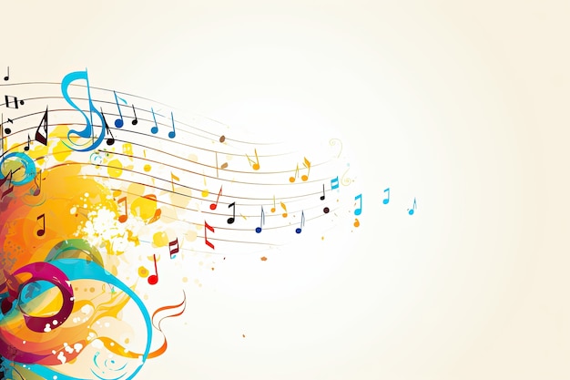 Bakgrunn med musikknoter i tegneseriestil