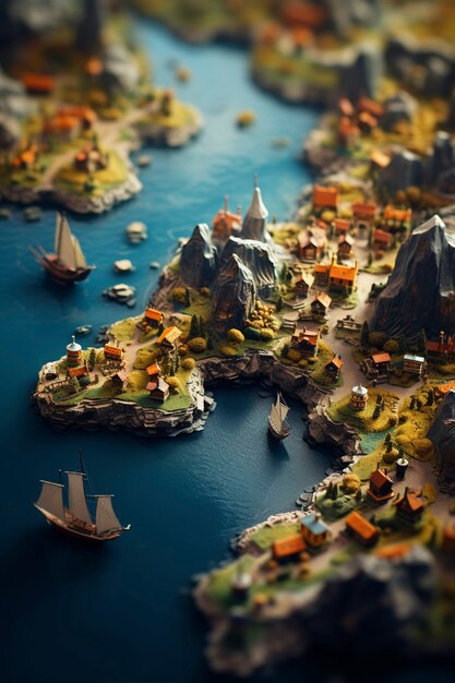 beautiful medieval fantasy landscape with city