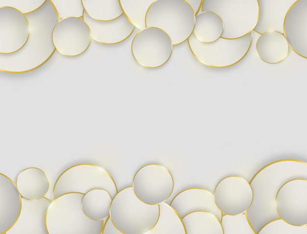 beautiful white background with circular and shiny elements with copyspace