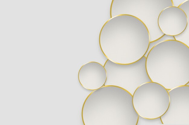 beautiful white background with circular and shiny elements with copyspace