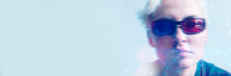 Gratis Foto blond woman wearing a 3d glasses