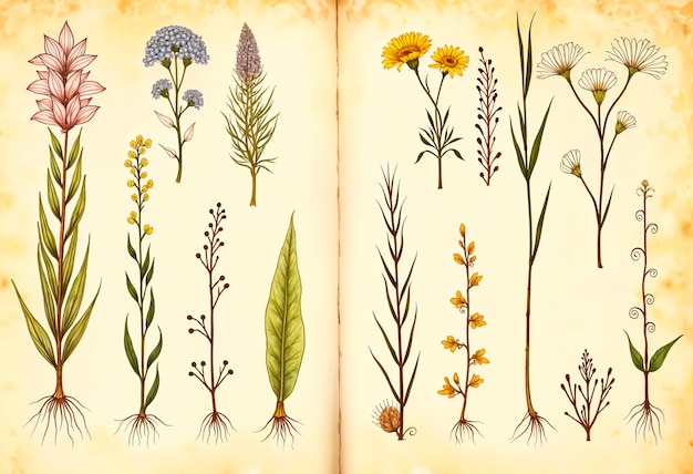 Botaniske urter på papir