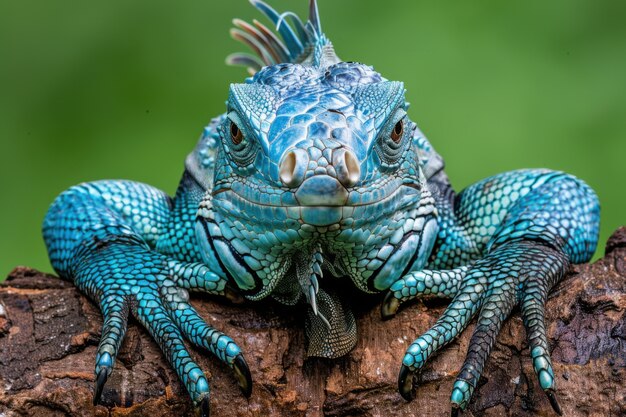 close up iguana in nature