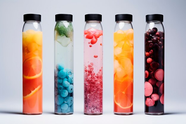 close up on futuristic soft drink