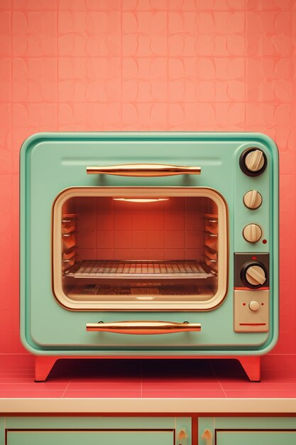close up on retro microwave