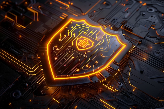 cyber security concept in digital art