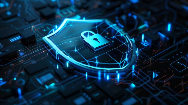 Cyber-sikkerhetskonsept i digital kunst