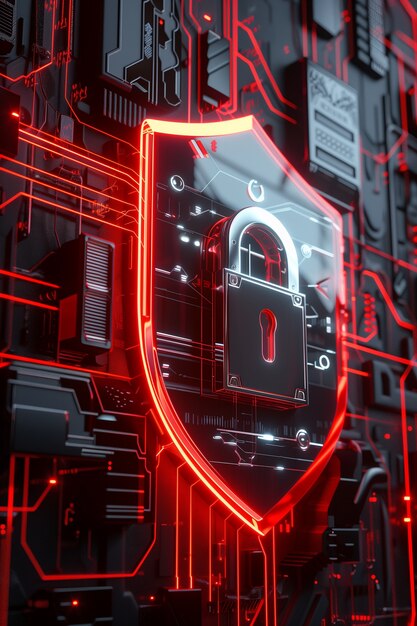 Cyber-sikkerhetskonsept i digital kunst